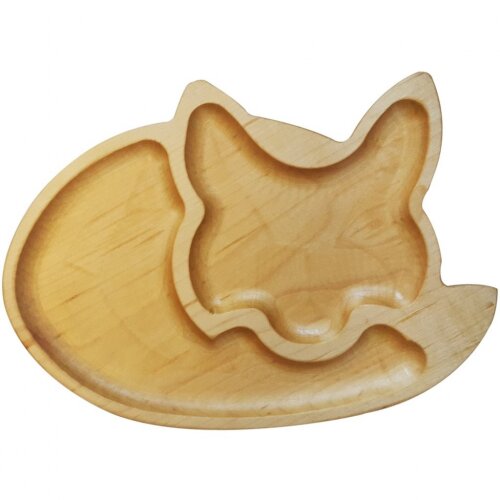 Dětský dřevěný talíř z kanadského javoru – Liška