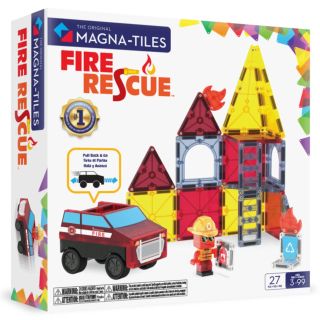 🧯🚒Vydejte se na dobrodružnou záchrannou akci s MAGNA-TILES Fire Rescue (27 dílů) – originální magnetickou stavebnicí,...